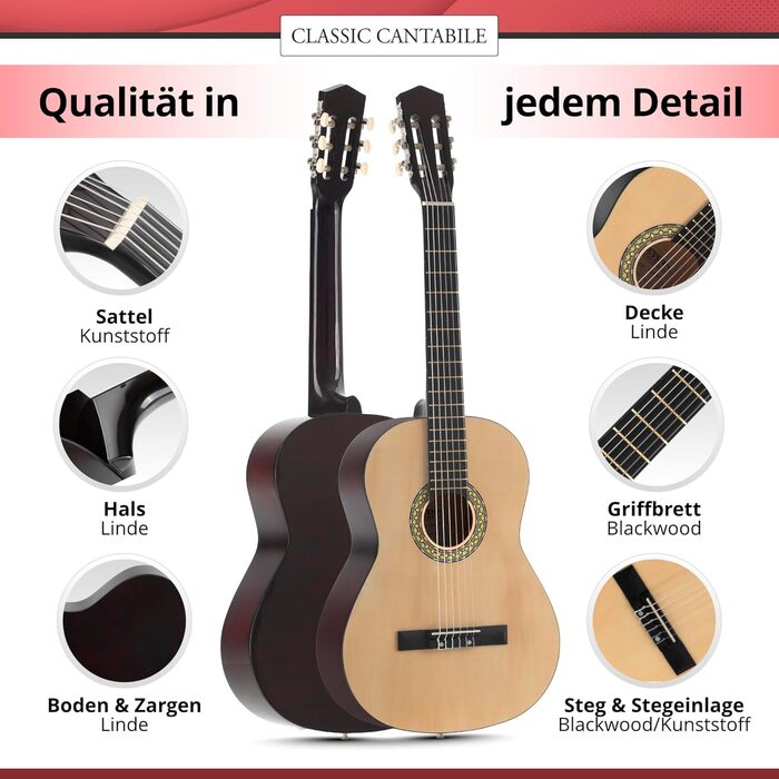 Класична гітара Cantabile AS-851 серії Klassikgitarre 7/8 - акустична гітара для початківців