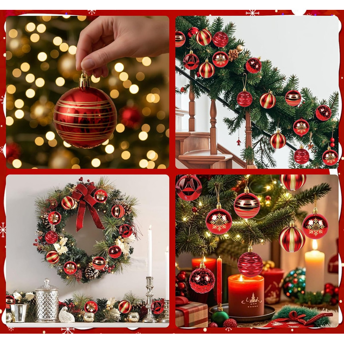 Набір прикрас для ялинки 30 шт. 6 см, пластикові кулі, темно-синій та білий колір, новорічний декор