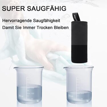 Набір рушників Leeyunbee з мікрофібри (2 шт.) - 160x80 см + 80x40 см, швидковисихаючі, для спорту, подорожей, пляжу (чорний)