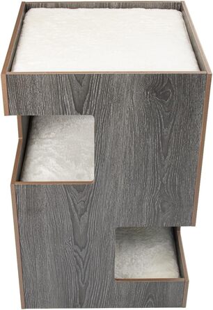 Преміум будиночок для котів з дерева, замок-вежа з ліжками, 50x50x80 см, антрацит