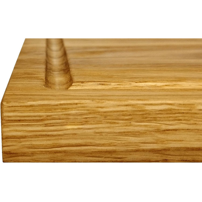NATURE EDITION Cutting Board XL (40 x 30 x 2 cm) made of solid oak wood with a juice groove - wooden cutting board - serving board - antibacterial wooden cutting board - oak kitchen board - wooden meat cutting board