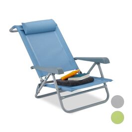 Relaxdays Складаний шезлонг з подушкою для шиї