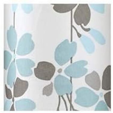 Шторка для душу Lush Decor з квітами, 183x183 см, блакитний та сірий