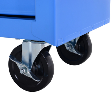 HOMCOM Mobile Tool Cart Tool Wagon Rolling Cart Tool Box with 5 Drawers Blue