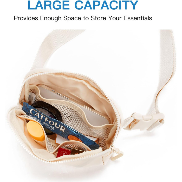 Сумка на пояс жіноча/чоловіча Telena, сумка через плече, кросбоді, поясна сумка, сумка на стегно, для спорту та повсякденного носіння, бежева