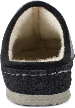 Домашні тапочки Schawos Lisa з вовни для жінок, теплі, з підкладкою, з супінатором, неслизька підошва (39 EU, Антрацит 10w)