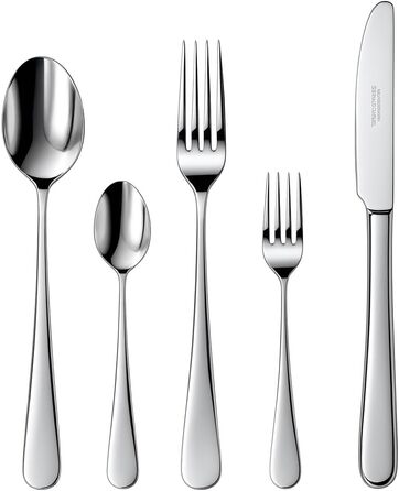 Набір столових приборів 60 предметів для 12 осіб з нержавіючої сталі – елегантний набір, полірований до блиску, безпечний для посудомийної машини та стійкий до іржі; для стильного сервірування столу в будні та на свята (Модель 6)