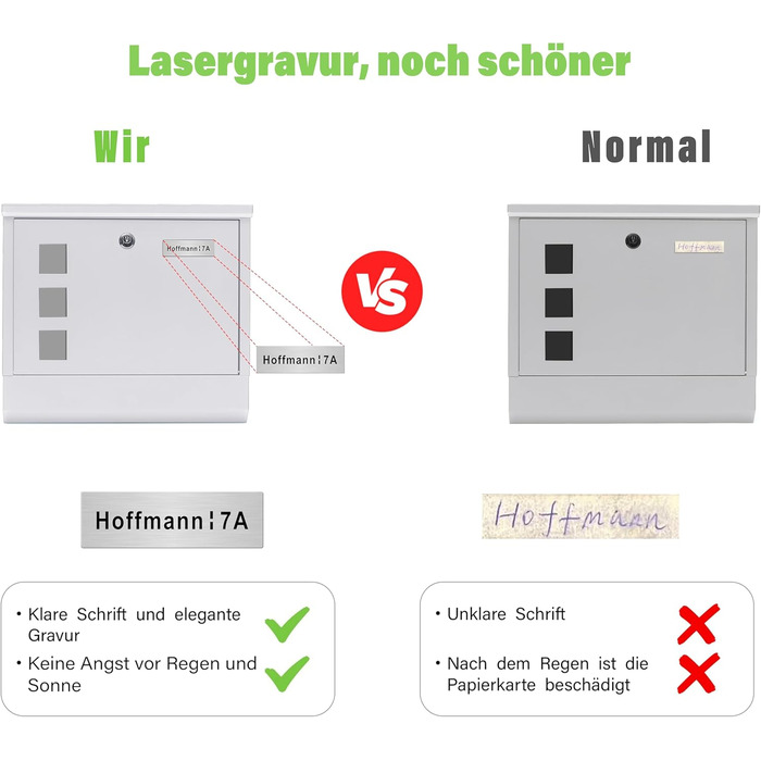 Поштовий ящик Zedelmaier Anthrazit RAL 7016 з газетницею та індивідуальним табличкою з нержавіючої сталі та 3D номером будинку, сучасний, стійкий до погодних умов, подвійне порошкове покриття