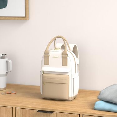 LOVEVOOK Рюкзак жіночий маленький, водонепроникний, 2-в-1 з USB-портом, міні-рюкзак, сумочка, для міста, роботи, подорожей, шкіл, елегантний, хакі та чорний