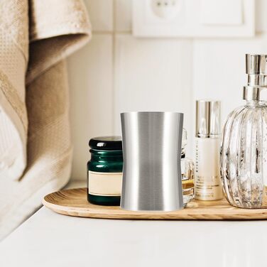 Cabilock Stainless Steel Cup, Brushed Nickel, Bathroom Cup, Toothbrush Holder, Toothbrush Holder, Grey, Toothbrush Holder, Wall Mount, Water Bottle, Toothpaste Holder for Bathroom