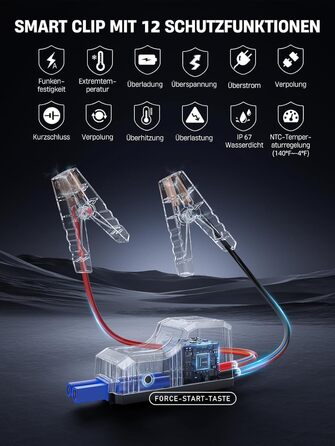 Powerbank для автомобіля з компресором 150PSI ANFLAG 5500A, стартер для бензинових та дизельних двигунів (12.0L), LCD дисплей, LED ліхтарик, подвійний USB, сірий