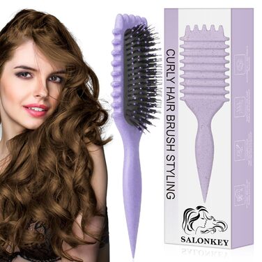 Щітка для локонів Lockenbürste: антистатична стилінг-щітка з вентиляцією для мокрого та сухого волосся, ідеальна для кучерявого волосся та створення об'єму (фіолетова)
