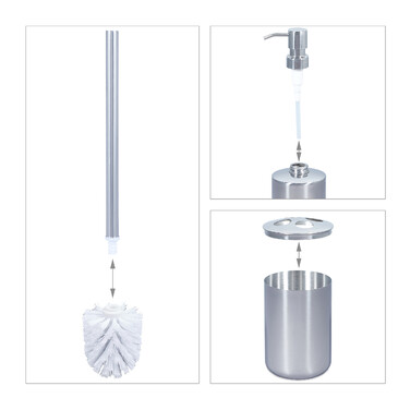Relaxdays 5-piece Bathroom Set Stainless Steel