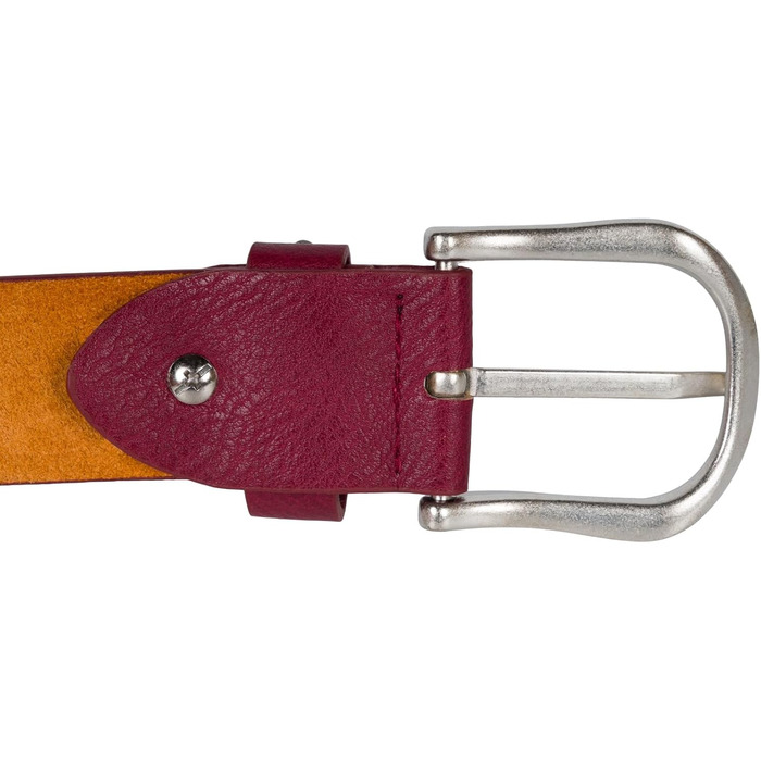 Жіночий/Чоловічий пояс StyleBreaker з кольоровими заклепками, штучна шкіра, унісекс, регульований, пояс на стегна, Бордовий (90 см)