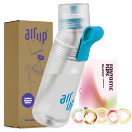 Пляшка для води air up 600 мл Blue Splash для школи та спорту, з 5 безцукровими аромат-подами та трубочкою, підходить для газованої води, для дітей та дорослих