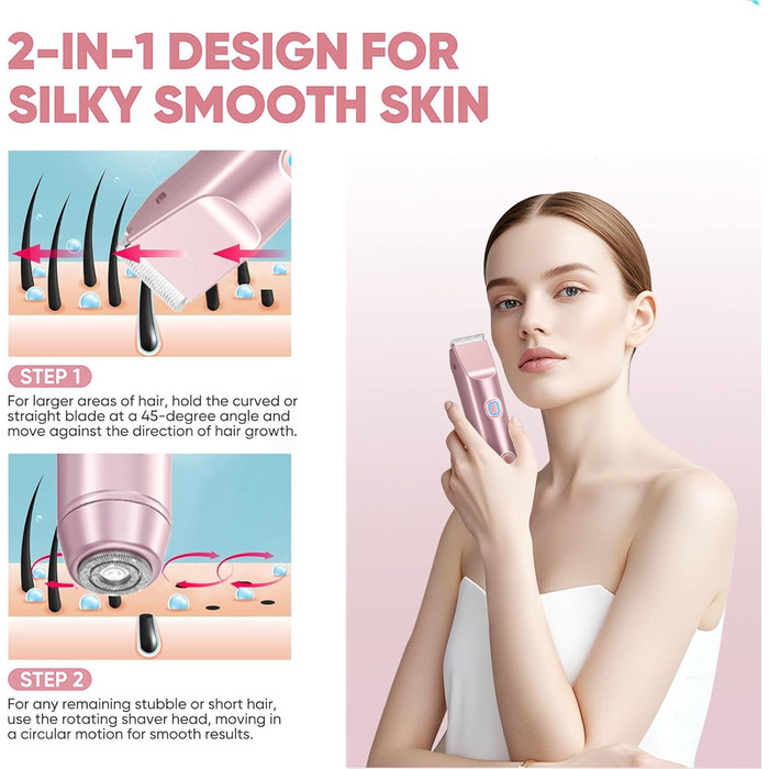 Електричний жіночий гоління з двома головками, триммер для тіла, бікіні, водонепроникний IPX7, для подорожей