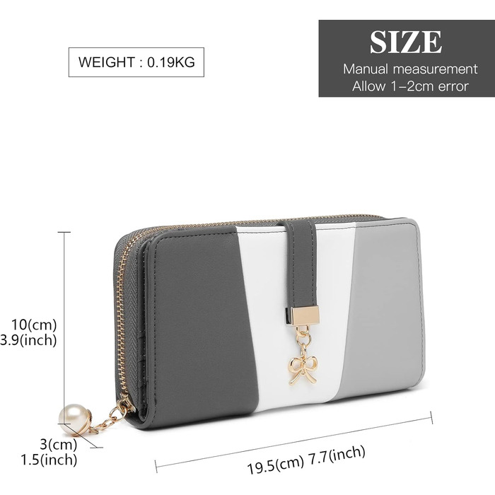 Сумка жіноча Lulu Daen середнього розміру з PU шкіри: сумка-шопер, сумка на плече для роботи, подорожей, бізнесу (Сіра, з гаманцем)