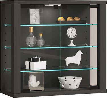 Підвісна вітрина VCM Vitrosa S з ESG-безпечним склом, антрацит, 40x43x18 см, сучасна та компактна