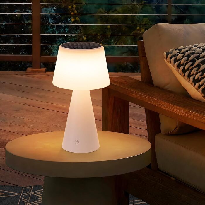 Настільна лампа акумуляторна LED біла з USB зарядкою, диммер, 3600mAh - для спальні, вітальні, вулиці