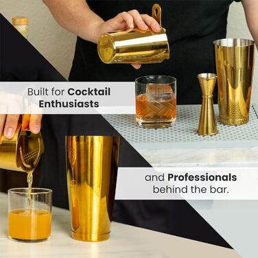Top Shelf Bar Supply Stainless Steel Boston Shaker: 2-Piece Set: Professional Bartender Cocktail Shaker 18 oz and 28 oz Stainless Steel
