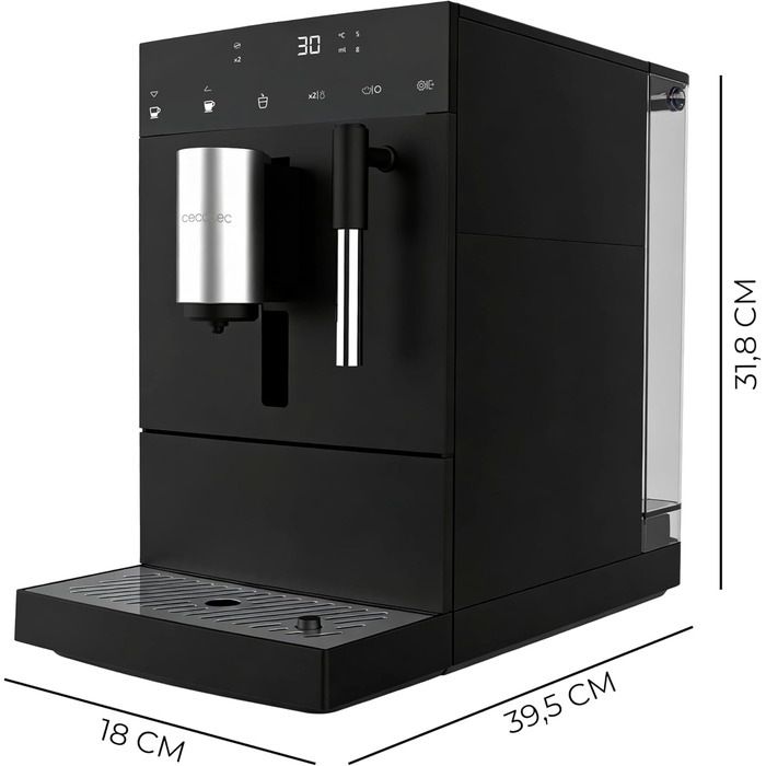 Кавомашина автоматична Cecotec Cremmaet Compact Elite 19 Bar з млинком для зерен та термоблоком