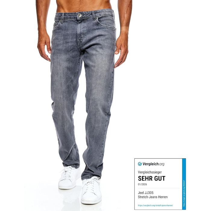 Чоловічі джинси JEEL Regular Fit Straight Cut Stretch 36W/32L сірі