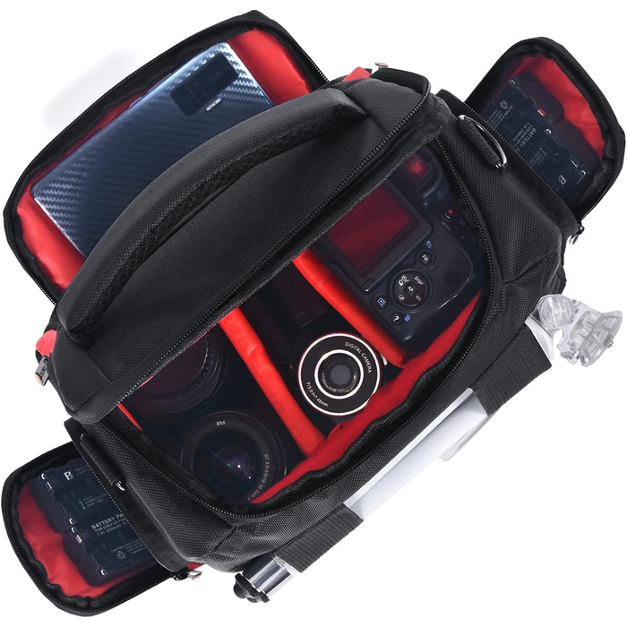 Сумка для камери FOSOTO велика, на плече, сумісна з Nikon d5600 d3500 D3200 D3300, Canon, Sony, водонепроникна