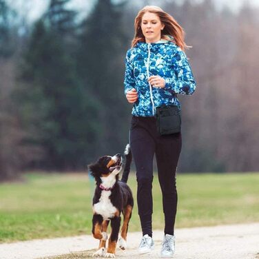 Водонепроникна сумка для ласощів для собак Hanwell з інтегрованим дозатором пакетів для екскрементів, сумка для дресирування собак на стегні та на плечі, чорна