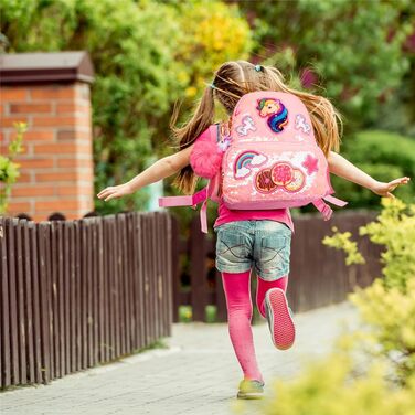 Рюкзак Єдиноріг для дівчинки, дитячий рюкзак з паєтками, персоналізований рюкзак Каваї для школи, рюкзак у дитячий сад/школу, подарунок на день народження/Новий рік, рожевий, 33 см