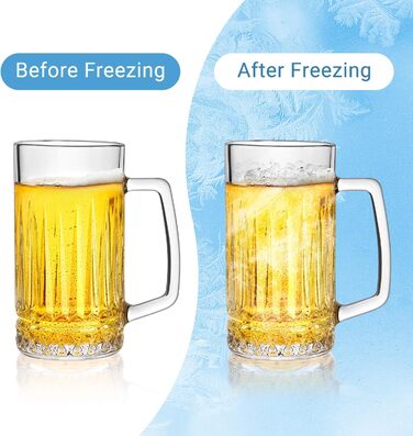 Набір з 2 скляних кружок для пива на 580 мл з ручкою, Elysia