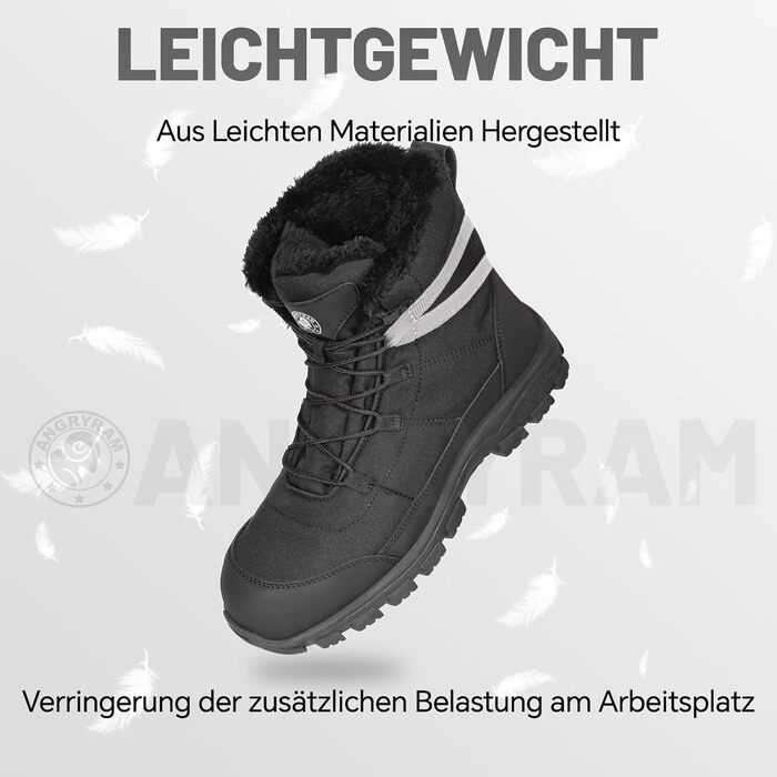 Зимові робочі черевики ANGRYRAM: тепла та безпечна модель для жінок та чоловіків (44 EU, чорний)