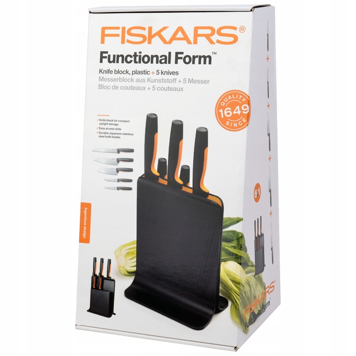 Набір ножів у підставці Fiskars Functional Form, 5 предметів, 1057