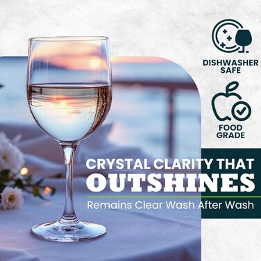 Premium Unbreakable Red Wine Glasses - Reusable Plastic, 25cl, 6-Pack