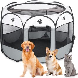 Складана переносна вольєр для цуценят та собак, 74x74x43 см, водовідштовхувальне полотно Oxford, для собак, котів, кроликів