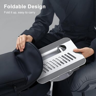 Підставка для ноутбука регульована по висоті, складана, ергономічна з вентиляцією та 360° поворотом, вертикальна, сумісна з MacBook, Dell, HP, 11-16'