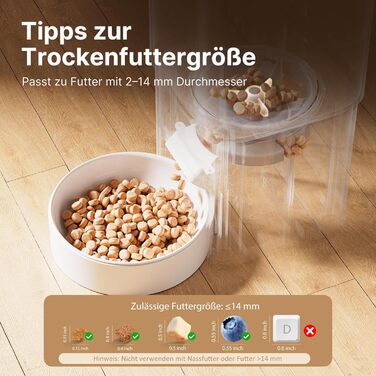 Автоматичний годівниця для котів та собак 5L з Wi-Fi, керування через додаток, 1-10 прийомів їжі на день