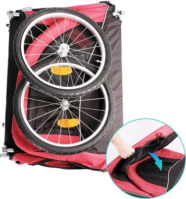 Wuuhoo® Преміум амортизатор для собак Bello, велопричіп для собак 25-40 кг, складний та маневрений, велобудка з/без комплекту для джогінгу, включаючи з'єднувач причепа. Без комплекту для джогінгу