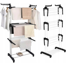Вертикальна підлогова сушарка для одягу на колесах, велика, для балкона