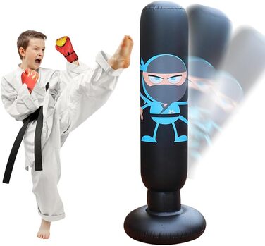 Надувний боксерський мішок для дітей Boxsack Kinder, 165 см з рукавичками, для карате, таеквондо, тренувань (від 7 років)