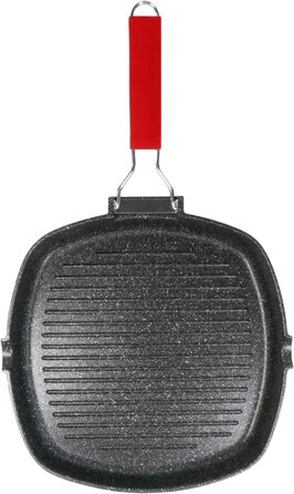 Сковорода-гриль Moneta Pro Grill 24x24 см з антипригарним покриттям, складаною ручкою, для індукції, чорна