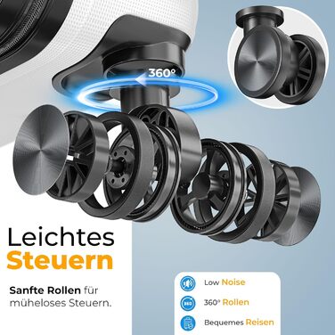 Валіза KESSER® 120L з ABS-пластику з кодовим замком, вагами та органайзером | Чемодан на колесах для подорожей та бізнесу (75cm, білий)