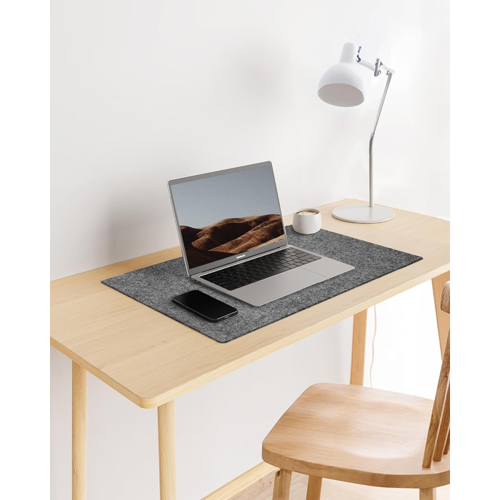 Підкладка на стіл YSAGi з фетру 90x40 см, антиковзка, для миші та клавіатури, офіс/домашній офіс, темно-сіра