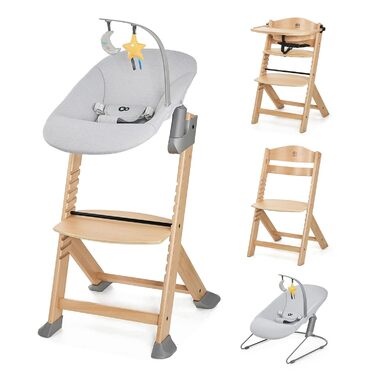 Дитяча подушка для стільчика Kinderkraft ENOCK, м'яка, з ременями, легко миється, гіпоалергенна, чорна, для стільчика CALMEE, сірий