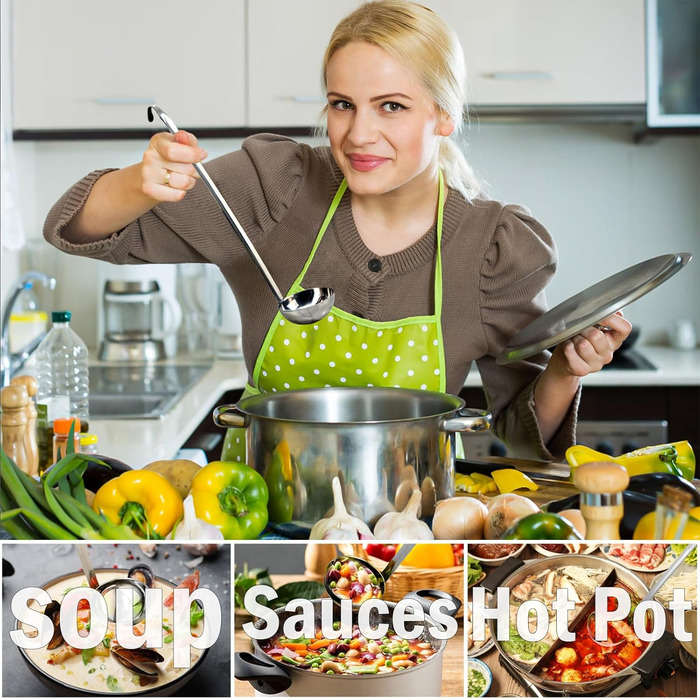 Набір кухонних аксесуарів Pleafind 4 шт. з нержавіючої сталі: половник, шумовка, лопатка, лопатка для вока