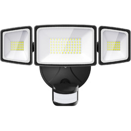 Onforu LED Floodlights with Motion Sensor Outdoor 55W, 5000 LM LED Floodlight, Outdoor Spotlight with Adjustable 3 Heads, 6500K Cool White Spotlight, IP65 Waterproof Floodlight for Garage, Garden, Yard