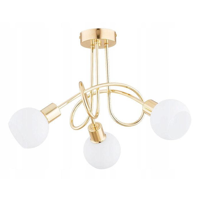 Стельовий світильник Eryka, 3xE14, золотий з білими плафонами, Alfa 28733