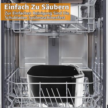 Фритюрниця повітряна XXL 8 літрів | 10-в-1 Airfryer | Розумна фритюрниця | Без олії | Цифровий LED-дисплей | 1500W | Чорний
