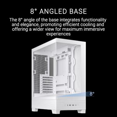 Корпус ПК ASUS A31 PLUS TG ARGB White ATX з RGB підсвічуванням, скляна передня панель, підтримка 360-мм радіаторів та відеокарт до 380 мм, білий колір
