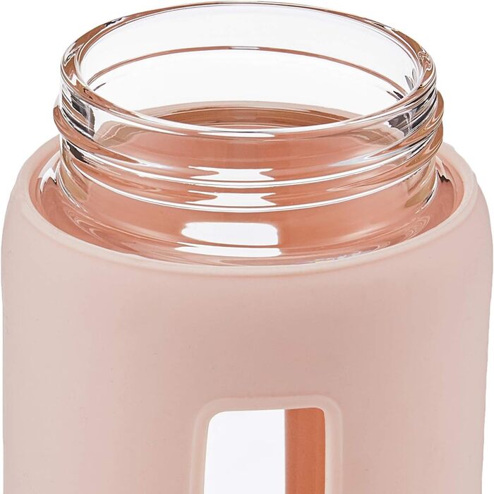 SIGG Dream Water Bottle (0.65 L), non-toxic and heat-resistant water bottle, leak-proof glass water bottle with silicone sleeve (Blush)