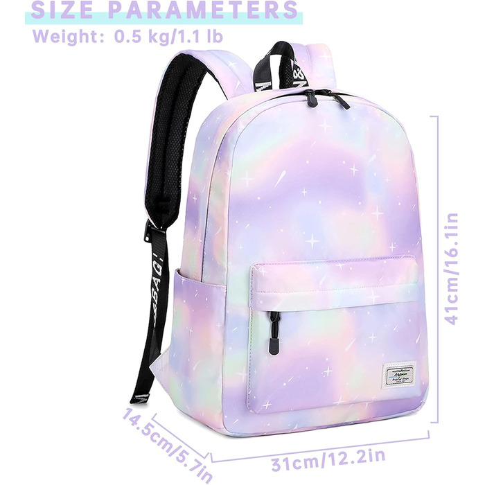 Рюкзак для дівчинки Mygreen Corduroy Retro з екошкіри, 14-дюймовий, зелено-ліловий